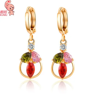 e-shine water drop shape dangle earrings for women zircon metal material elegant lovely style wedding anniversary jewelry | Украшения и