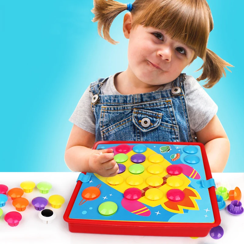 Детская Грибная головоломка для ногтей детская Peg Board раннее образование сделай