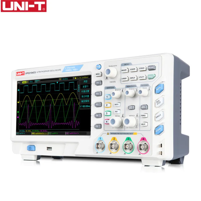 

UNI-T UPO2104CS Ultra Phosphor Oscilloscopes 4CH 100MHZ Scopemeter Scope meter 7 inches widescreen LCD displays USB