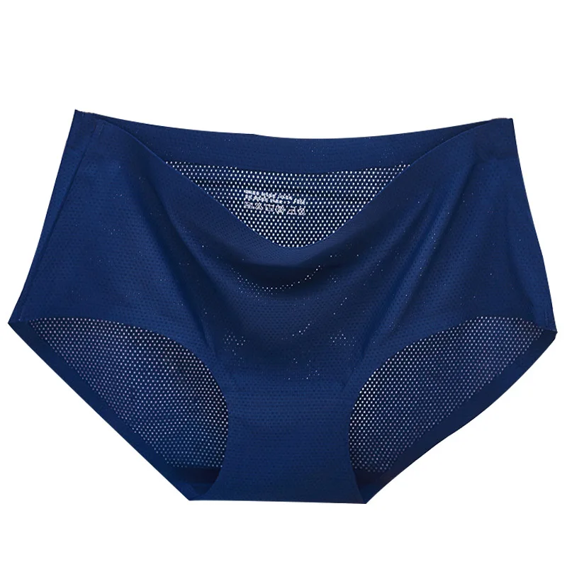 

3pcs Seamless Lingerie plus size female underwear silk Breathable underpants pink women's panties sexy brief transparent panties