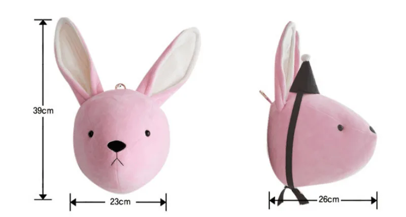 Rabbit Голова животного, слон, олень, лиса, лебедь, Лев, голова тигра для детской комнаты, декор для детской комнаты, украшения для спальни, декор для стен, подарки - Цвет: Rabbit