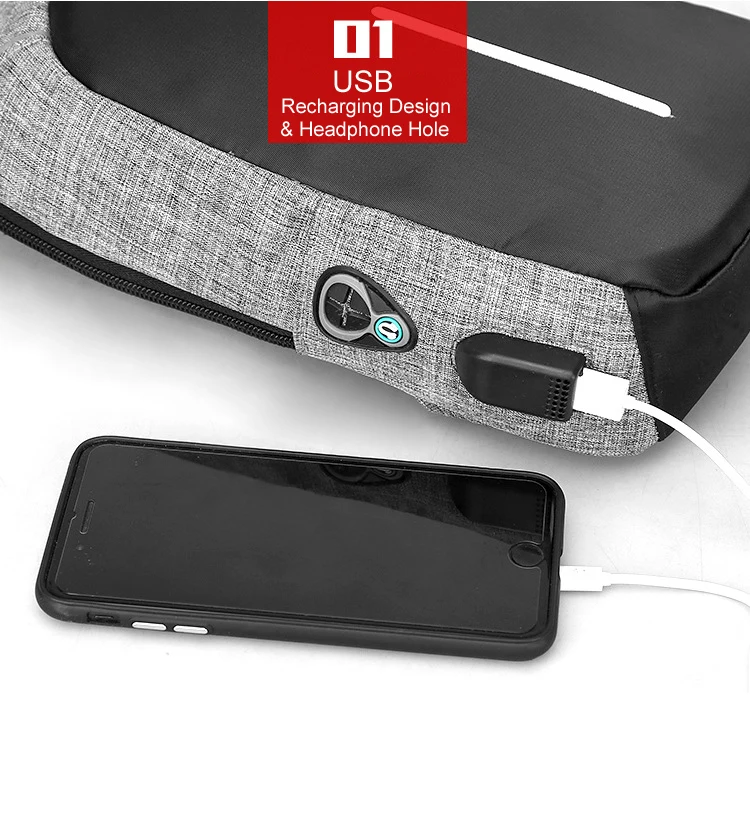 Многофункциональный usb рюкзак с защитой от кражи мужской мини через плечо