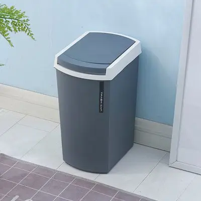 gray Бытовые Пластиковые Мусорные баки для гостиной, кухни, ванной, мусорное ведро, простые креативные мусорные баки - Цвет: gray