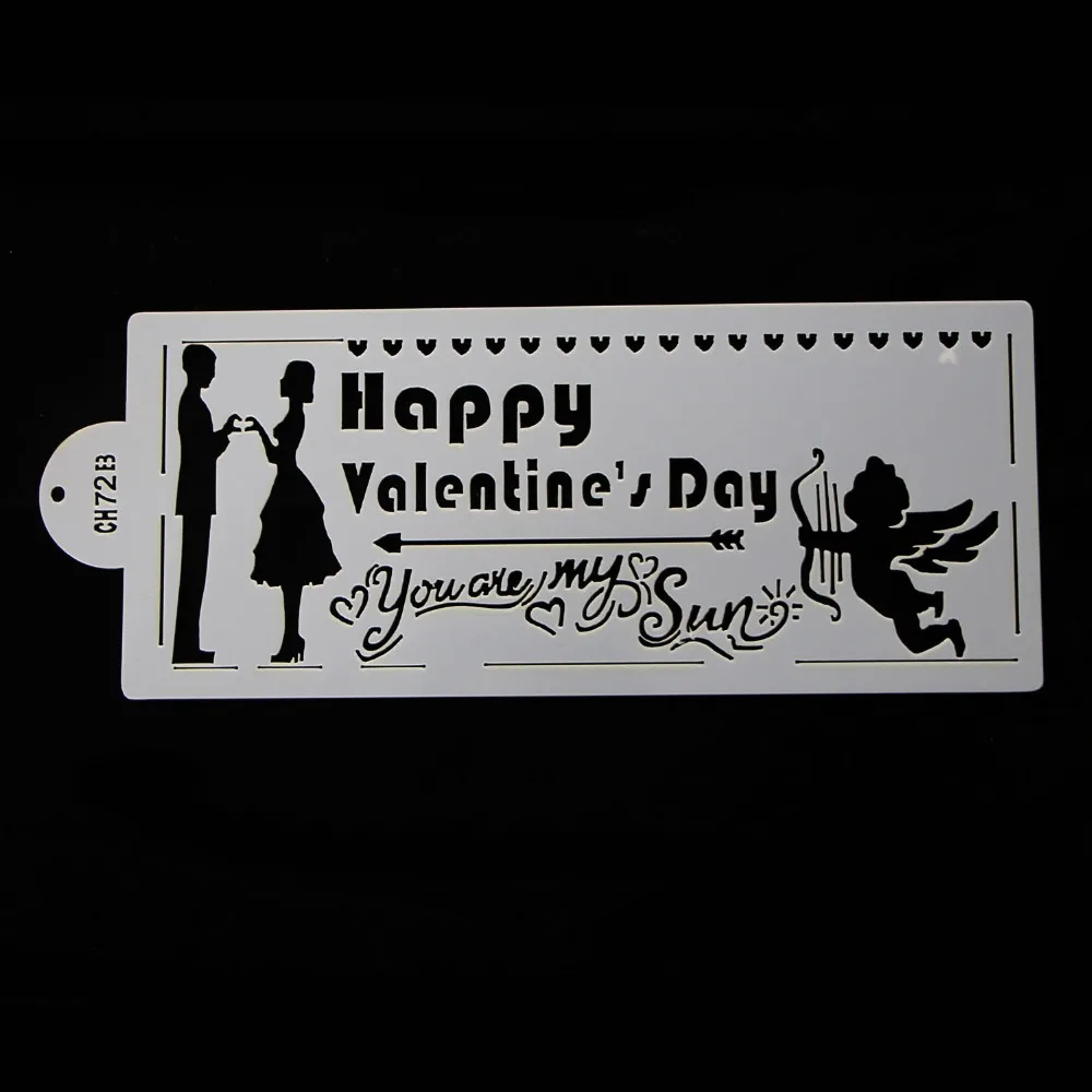 4 шт. полупрозрачный дизайн пластмассовый трафарет для торта влюбленных и