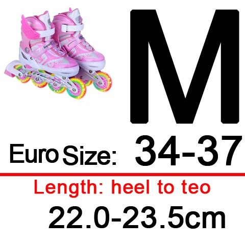 Pink size M Мигающая обувь для катания на роликах для детей, детская повседневная Уличная обувь для катания на коньках для девочек и мальчиков, унисекс, регулируемая обувь для катания на коньках IB63 - Цвет: Pink size M