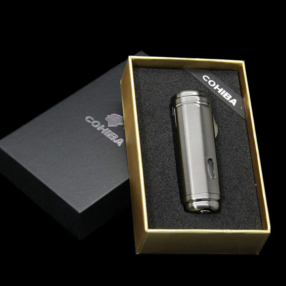 COHIBA Черный насекомое 4 факел пламя сигарета зажигалка с дырокол для сигар|cigars