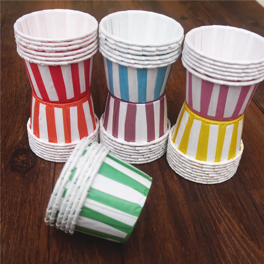 Высокое качество 400 шт./лот цветные бумажные чашки для пирожных в горошек кексы