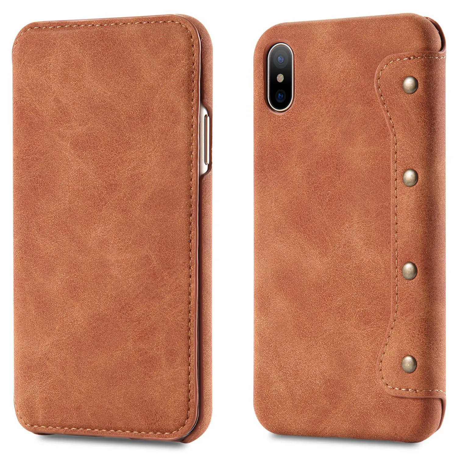 Ретро Кожаный чехол для iPhone X XS MAX XR 8 7 6 Plus кошелек карт Samsung S8 S9 S10 S10e Note Note9 флип