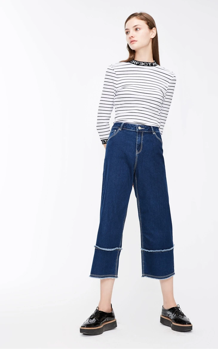 Vero Moda Новая Женская Полосатая футболка с буквенным принтом 3/4 рукавами | 318330511