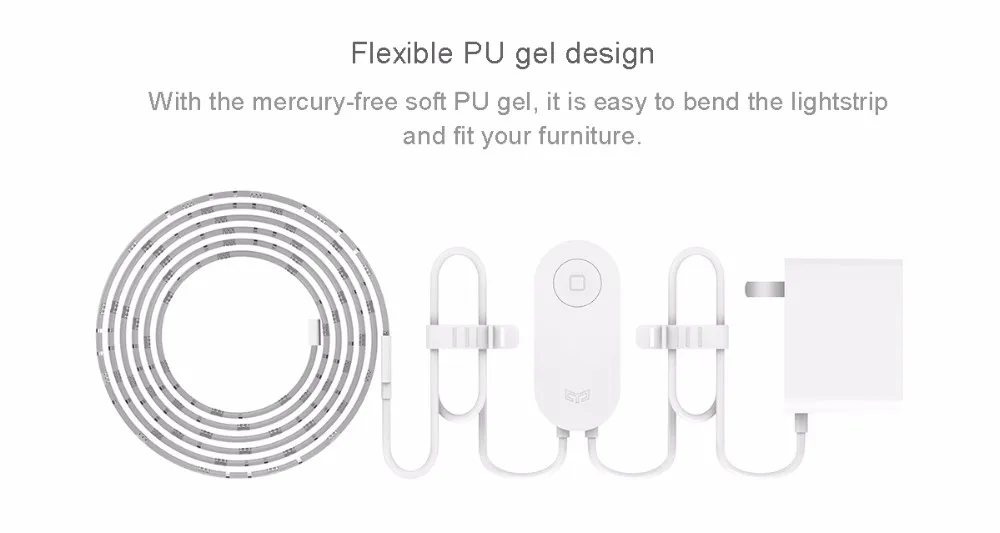 Умный светильник Xiaomi Yeelight, светодиодный светильник, расширяемый до 10 м, Wi-Fi приложение, пульт дистанционного управления, удлинитель для умного дома