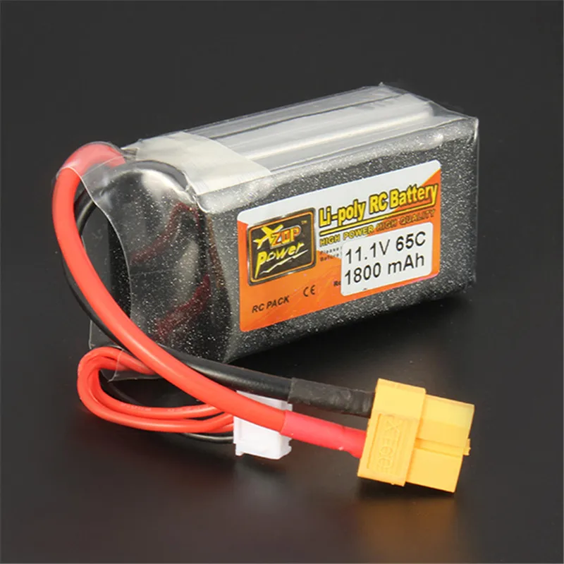 Высококачественная перезаряжаемая Lipo батарея ZOP Power 11 1 В 1800 мАч 65C 3S XT60 разъем для