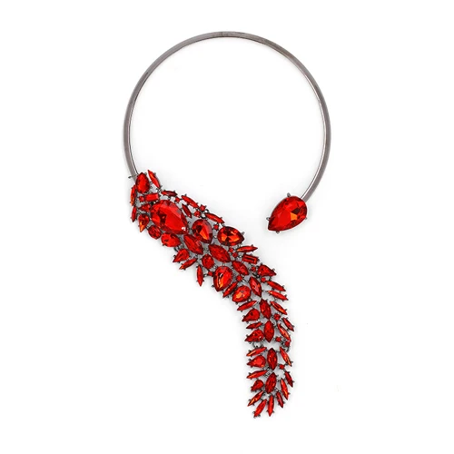 Red Новинка, 7 цветов, модное ожерелье, ожерелье-воротник, s& подвески, колье, нагрудник, макси, массивные украшения для женщин, цена - Окраска металла: Red
