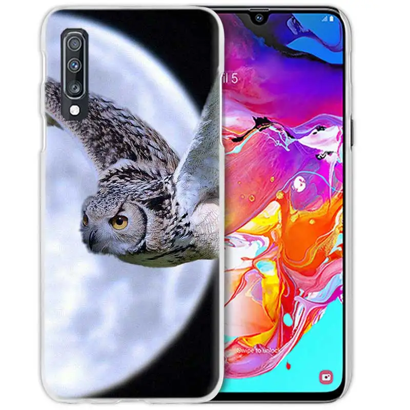Животное чехол для samsung Galaxy A50 A70 A20e A40 A30 A20 A10 A8 A6 плюс A9 A7 жесткий прозрачный чехол для телефона чехол с камуфляжным принтом совы