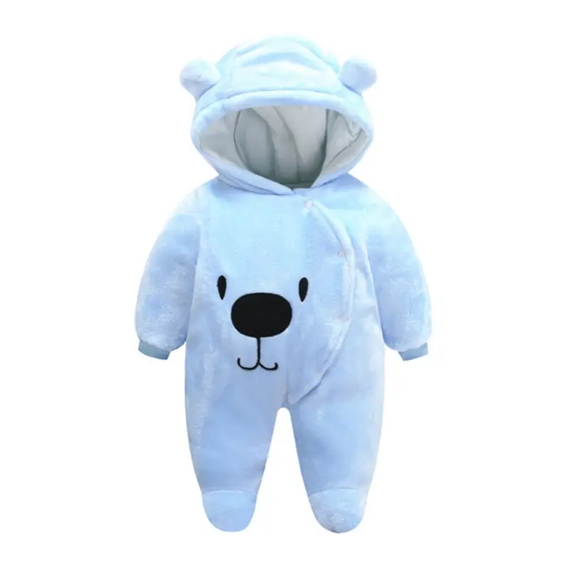 2019 New Born Baby Boy Girls Winter Cotton Toddler Clothes Rompers Hooded Cute Bear Infant Snowsuit Jumpsuits 0-12 Months | Детская