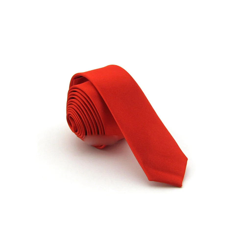 Однотонный атласный узкий галстук 5 см для мужчин и женщин тонкий студентов