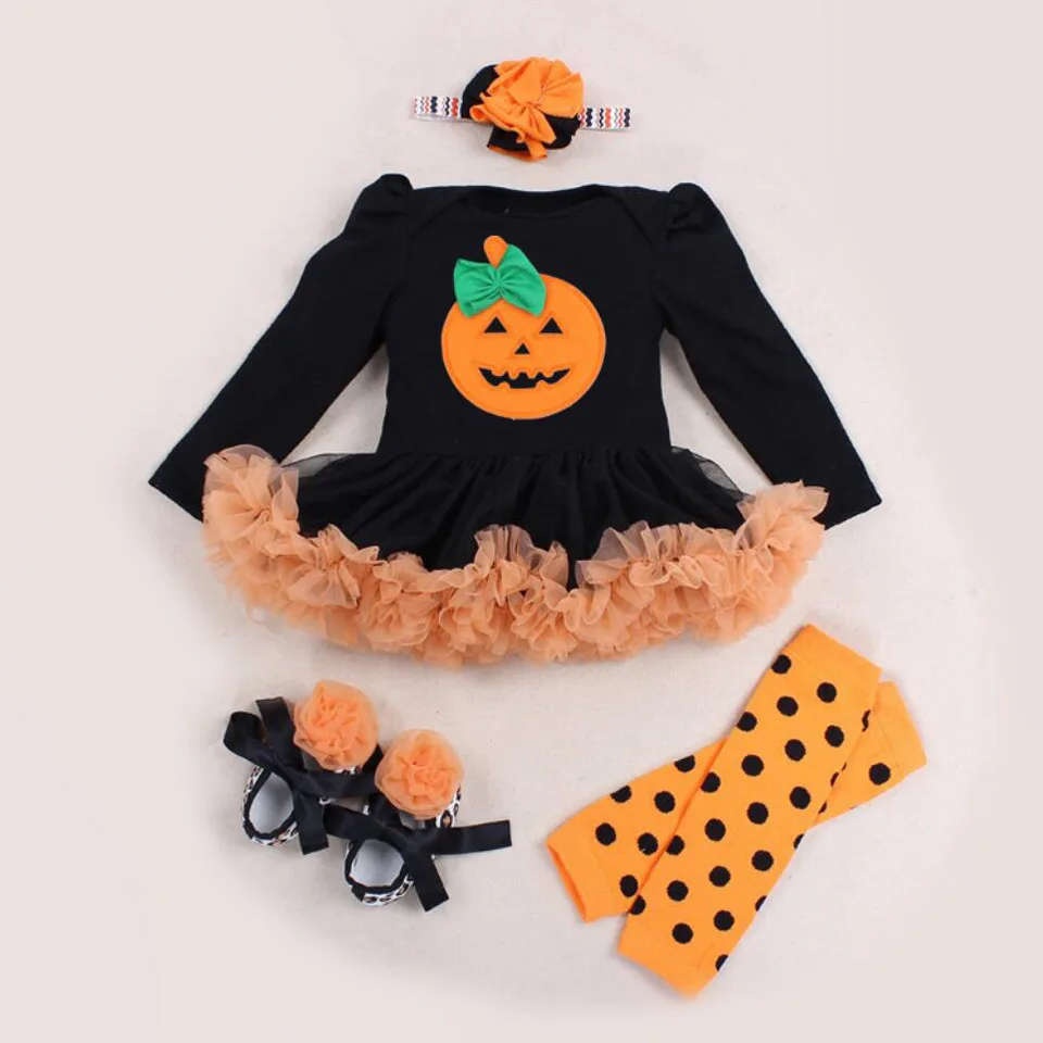 Комплект из 4 предметов Одежда для маленьких девочек Платье-пачка с длинными