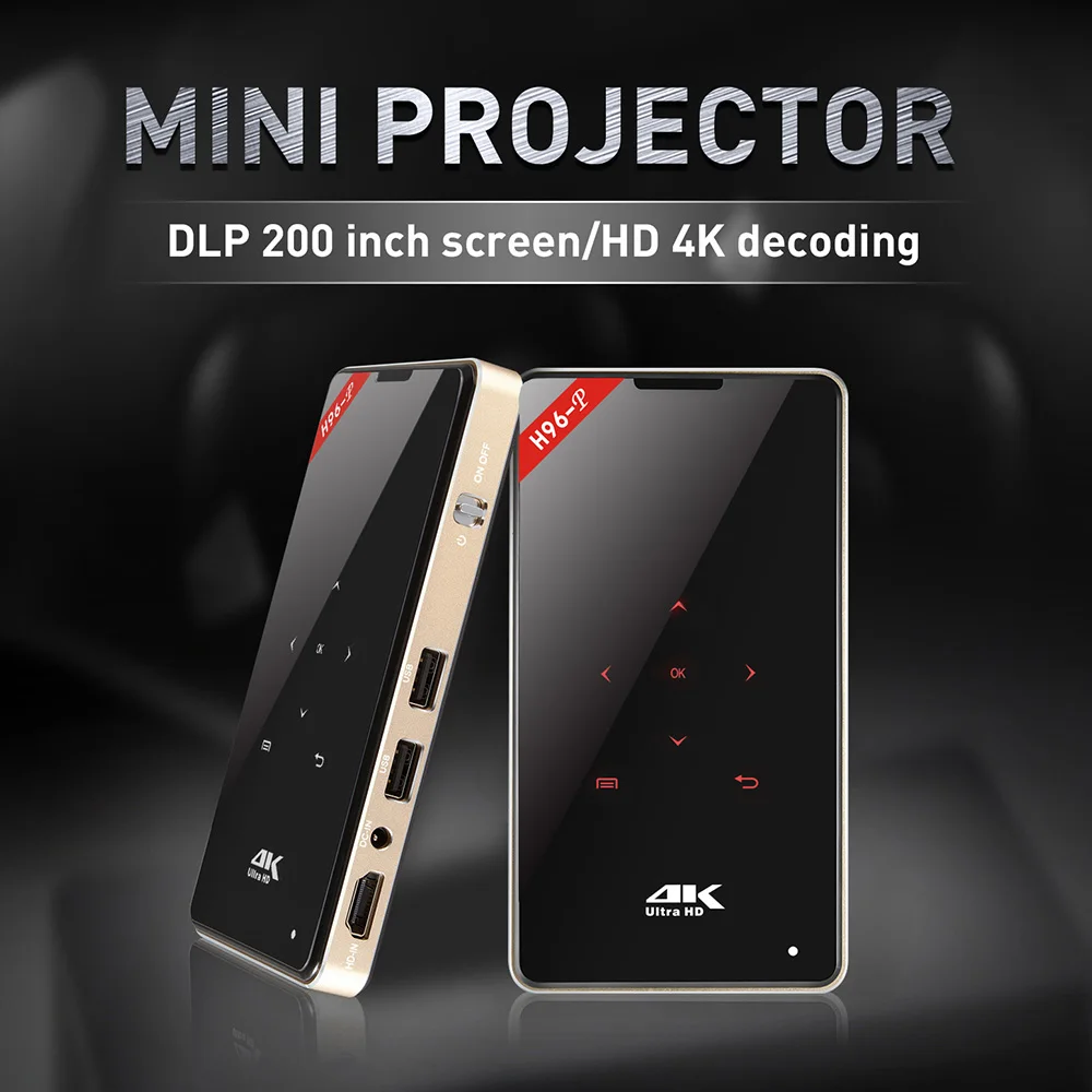 Kebidumei портативный HD 4K Real 3D DLP проектор батарея P8I Android 7 1 OS лазерный WiFi светодиодный