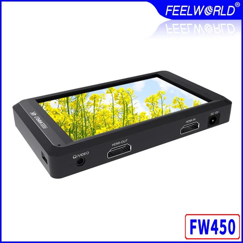 Feelworld FW450 4 5 &quotIPS 4K HDMI камера полевой монитор 1280x800 HD портативный ЖК-монитор для DSLR с