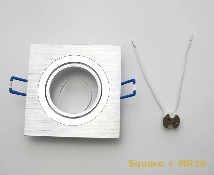 DIY KIT 4 шт оправа прямоугольной формы для GU10 MR16 GU5.3 опорная стойка металлический светодиодный прожектор держатель круглый dia50mm края для Светящиеся стаканы