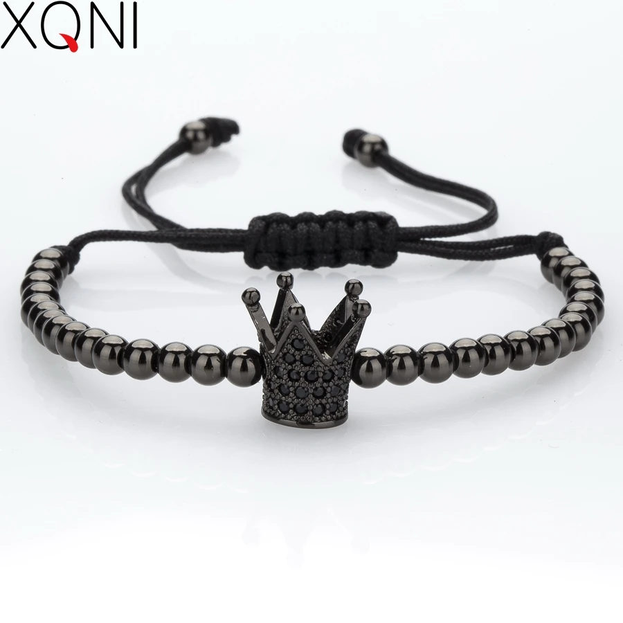 Новые модные мужские браслеты с микрозакрепкой бусины из фианита 4 мм популярные