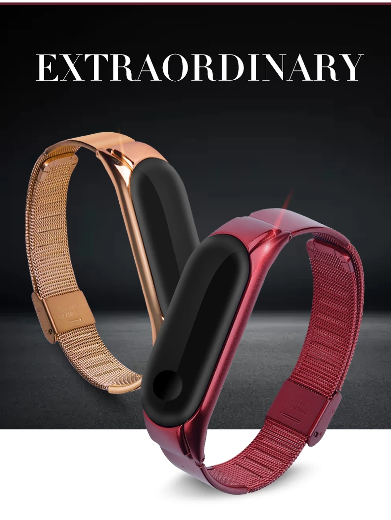 Для xiaomi mi band 3/4 металлический ремешок для наручных часов из нержавеющей стали mi Группа 4 браслет сменный ремешок mi band 3/4 аксессуары
