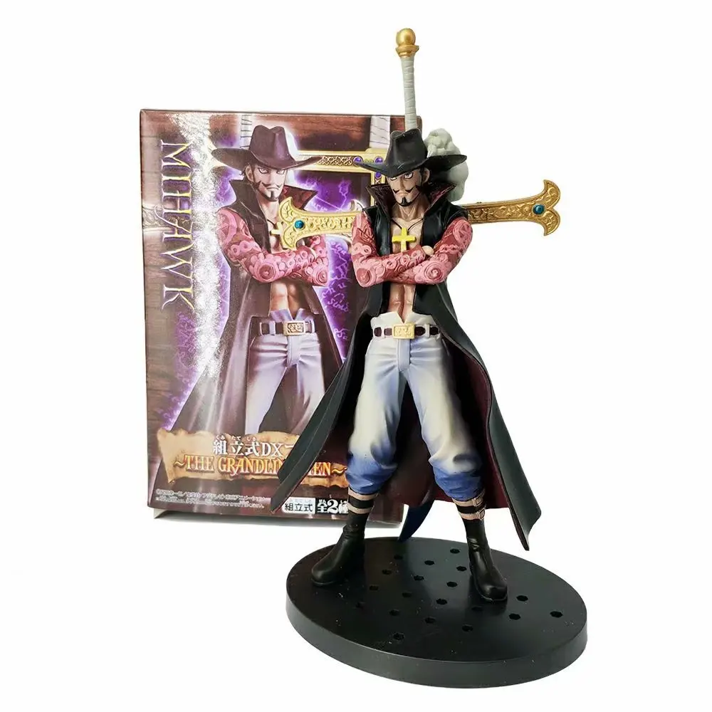 have color box 21 см одна деталь Dracule Mihawk аниме фигурка ПВХ Новая коллекция Фигурки игрушки коллекция для друга подарок - Цвет: have color box