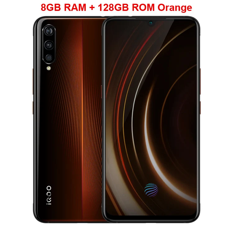 Orange 8GB 128GB Vivo iQOO мобильный телефон 6,4" AMOLED 6G/8G/12G ram 128G/256G Восьмиядерный Snapdragon 855 Android 9 4000mAh NFC Смартфон - Цвет: Orange 8GB 128GB