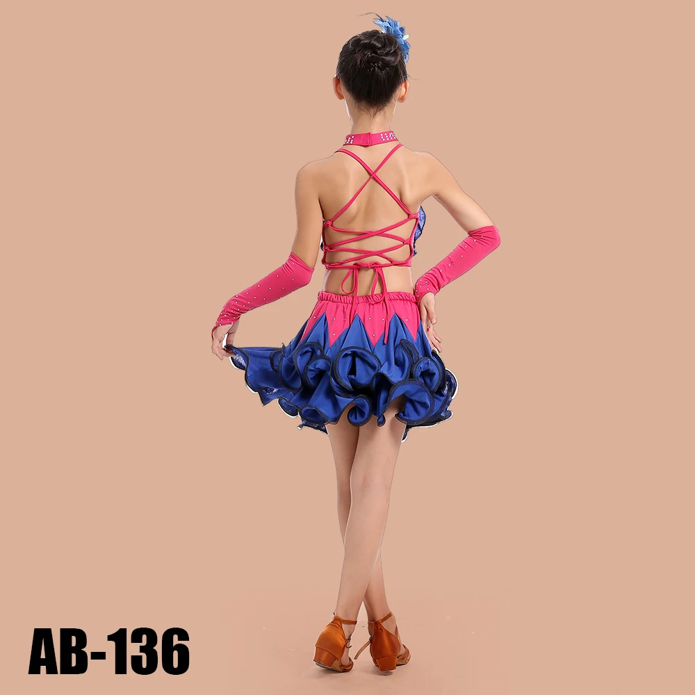 Детские платья для латинских танцев девочек Платья ча-Танго Одежда детей Костюмы