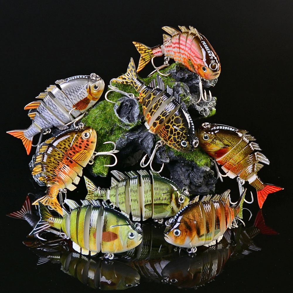 FLYBASS 1 шт. Новый 6 секций рыболовная приманка 0 501 унц.-14 21 г/8 см-3 15 "Swimbait 8 # черный
