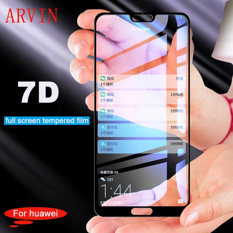 Полноэкранное закаленное стекло 7D для Huawei Mate 20 Lite P20 Pro Защитная пленка экрана 10 9