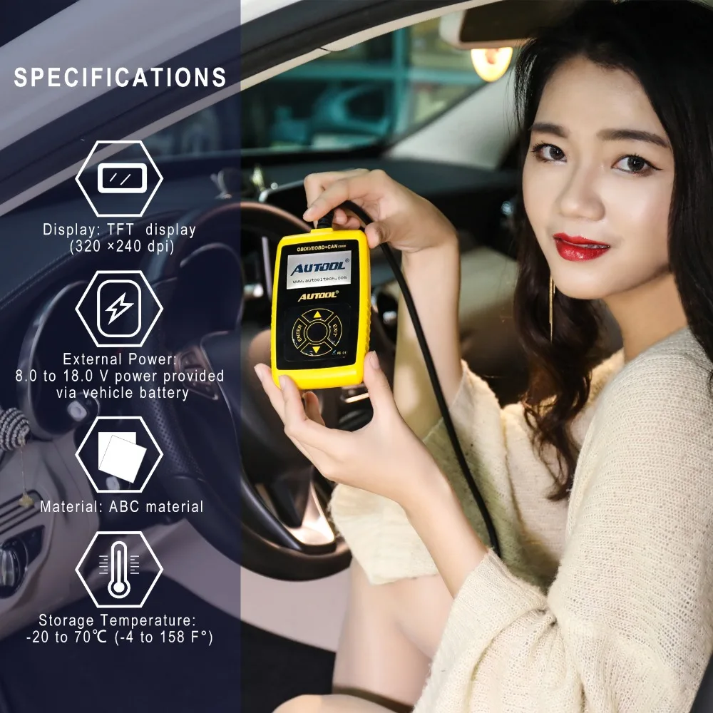 AUTOOL CS320 OBD2 автомобильный сканер OBD 2 II автомобильный считыватель кодов автомобильный диагностический инструмент PK AD310 launch X431 OM123 Scan