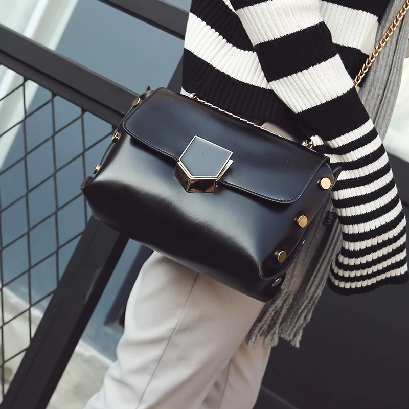 Сумка знаменитости мода стиль сумки женский цепь сумка заклепки Crossbody