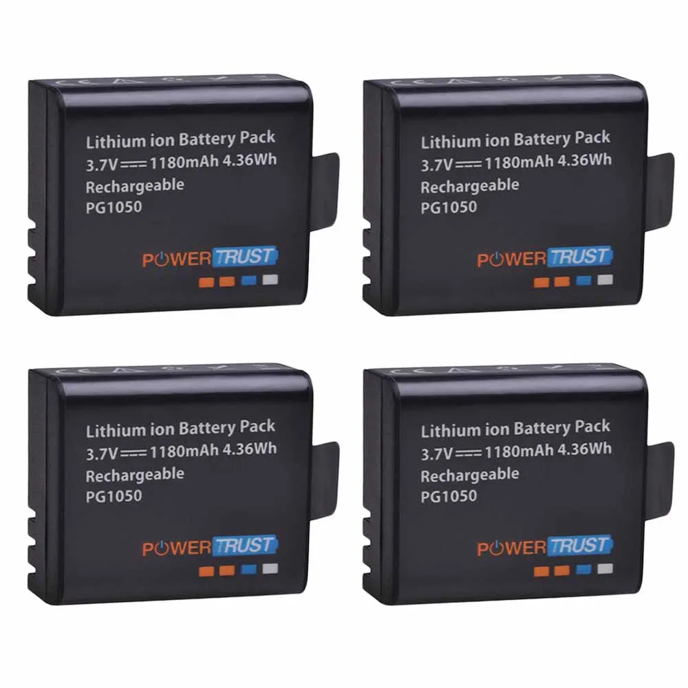 PowerTrust 4x PG1050 батарея 1180 мАч аккумуляторная батарея для SJCAM SJ4000 sj4000 SJ5000X eken H9 H9R H8R H8 Экшн-камера - Цвет: 4B