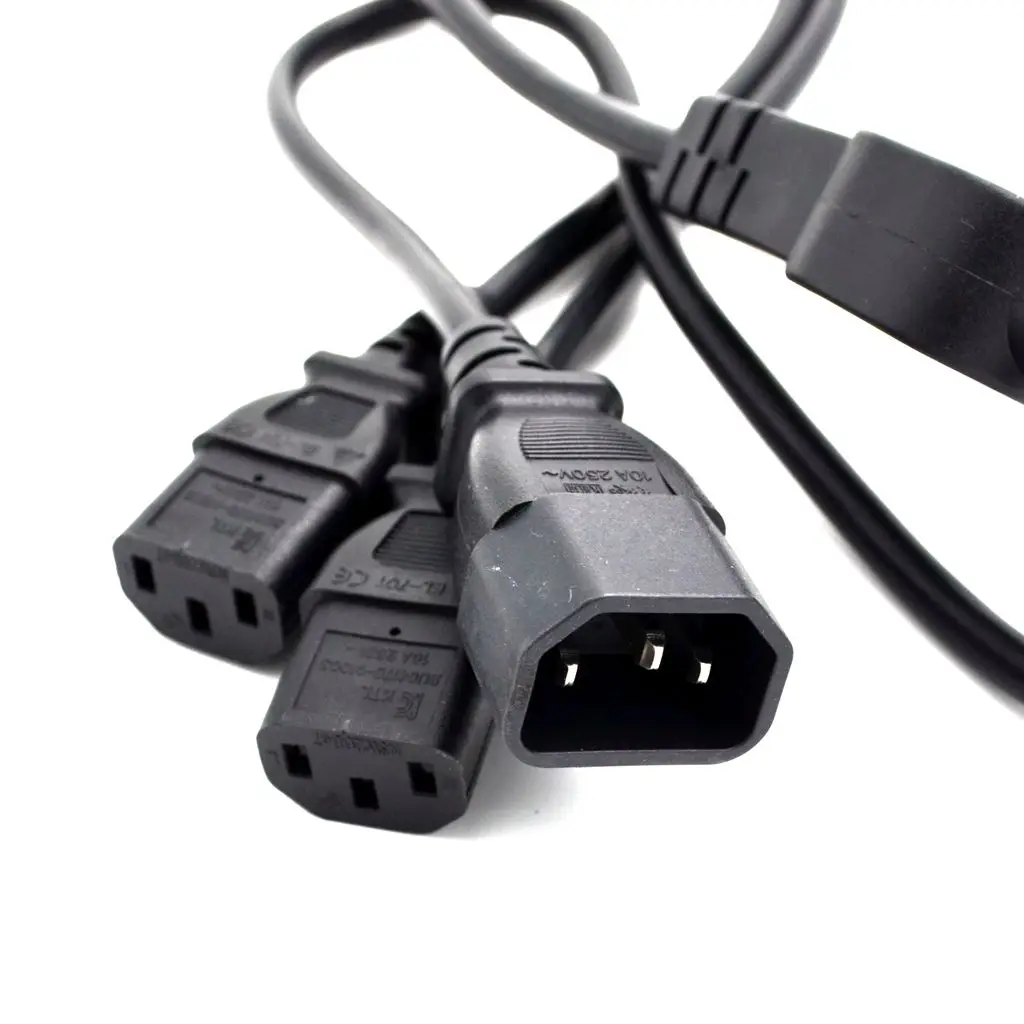 IEC 320 C14 штекер в 2 способа C13 Женский Y Тип сплиттер шнур питания до x кабель 250 В 10A 60