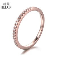 helon solid 10k rose gold pave 0 2ct natural diamonds wedding engagement ring diamonds anniversary womens jewelry ring