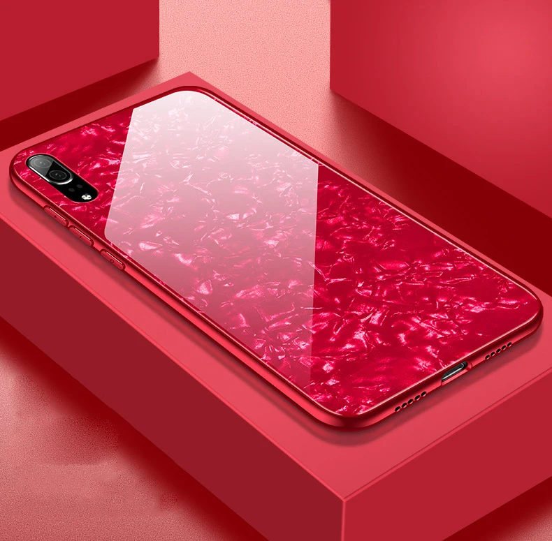Bling Shell мягкие края чехлы с закаленным стеклом для huawei mate 20 10 Pro P9 P10 P20 Lite Honor 8C 8X Max 10 9 Lite чехол Coque чехол