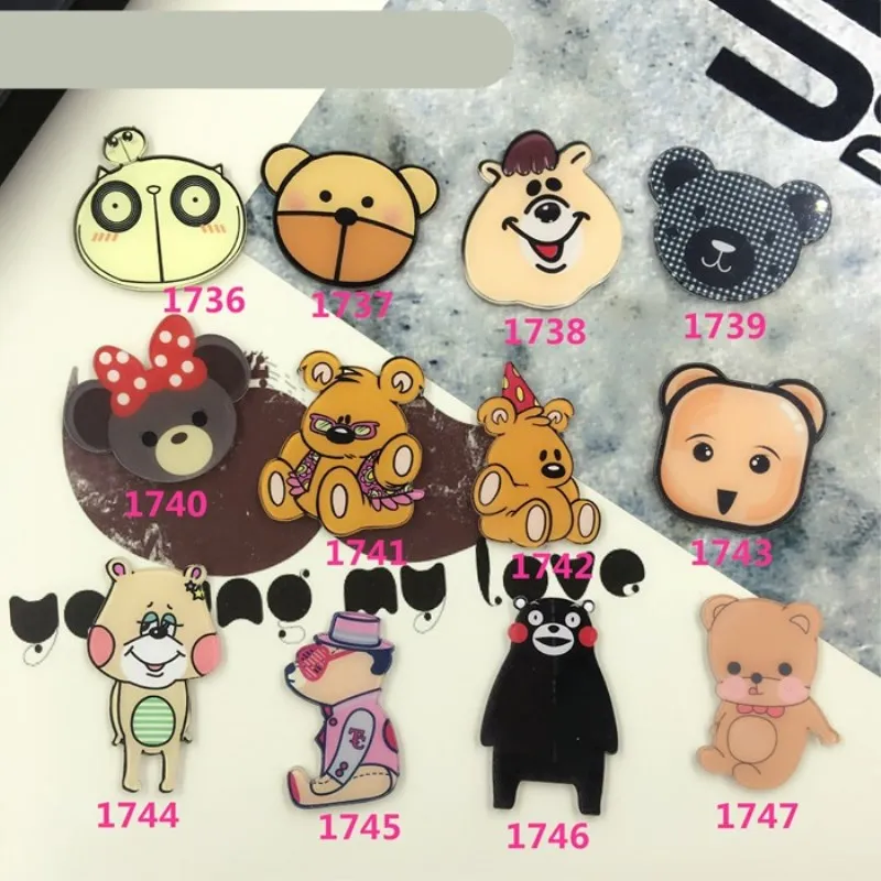 1 шт. Kawaii Забавный коричневый значок медведь с рисунками популярных аниме