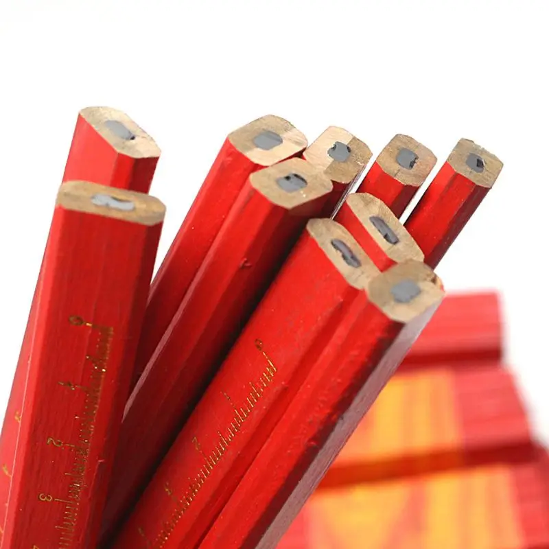 

10Pcs Carpenters Pencils Black Lead For DIY Woodworking Black Thick Core Flattened Mark Pen Pencil