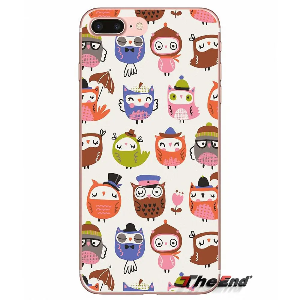 Для iPhone X 4 4S 5 5S 5C SE 6 6S 7 8 Plus Samsung Galaxy J1 J3 J5 J7 A3 A5 2016 2017 Совы коллаж рисунок