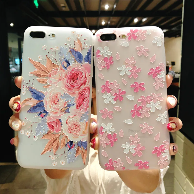 3D Emboss Watermelon Case For iPhone X 8 7 Plus 6 6s 5 5s SE Phone Cases Summer Peach Fruit Flower Soft Silicone TPU Cover |