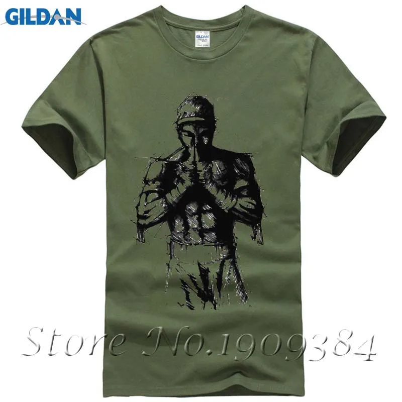 &quotМуай Тай удар защитника футболка хлопковый топ Для мужчин новый Дизайн