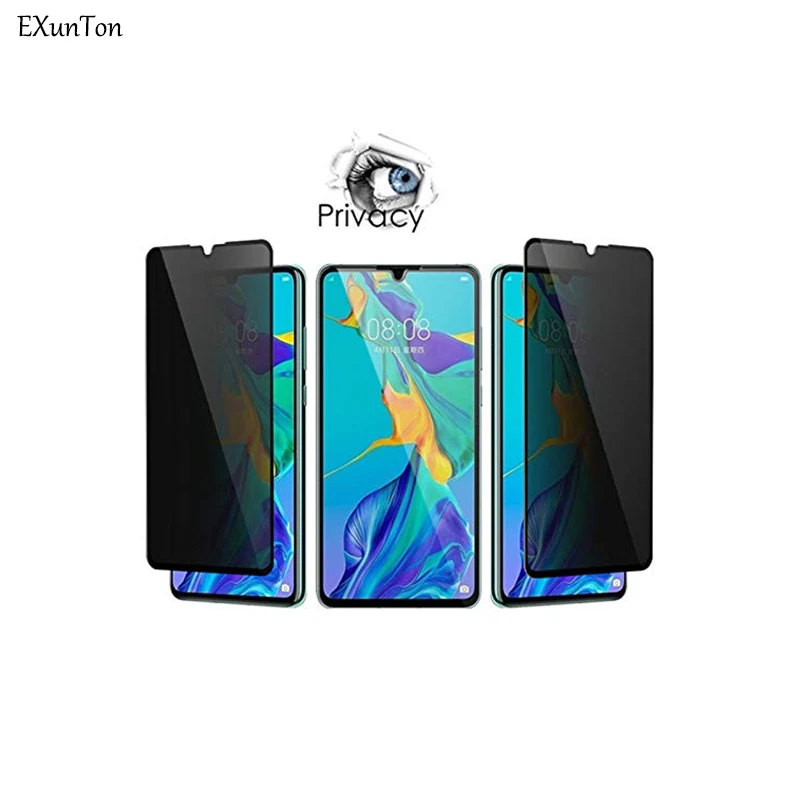 EXUNTON анти шпионское закаленное стекло для huawei P30 Lite защита экрана конфиденциальности для huawei P30 Lite Антибликовая защитная пленка