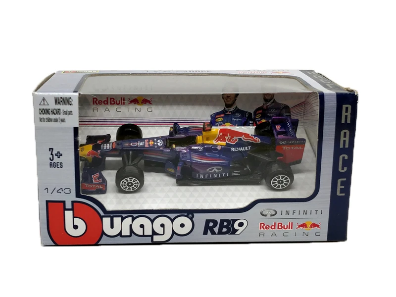 RB9 No1 Vettel Bburago F1 модель автомобиля 1:43 гоночная команда RB9 AMG W05 литой миниатюрный гоночный - Цвет: RB9 No1 Vettel