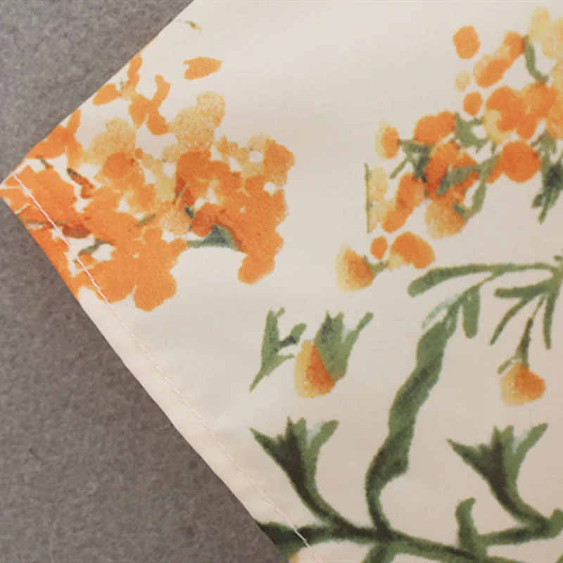 Женское платье макси с цветочным принтом длинным рукавом и круглым воротником