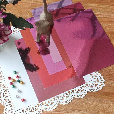 A4 красный градиентный зеркальный блеск Крафт бумажная карточка партия