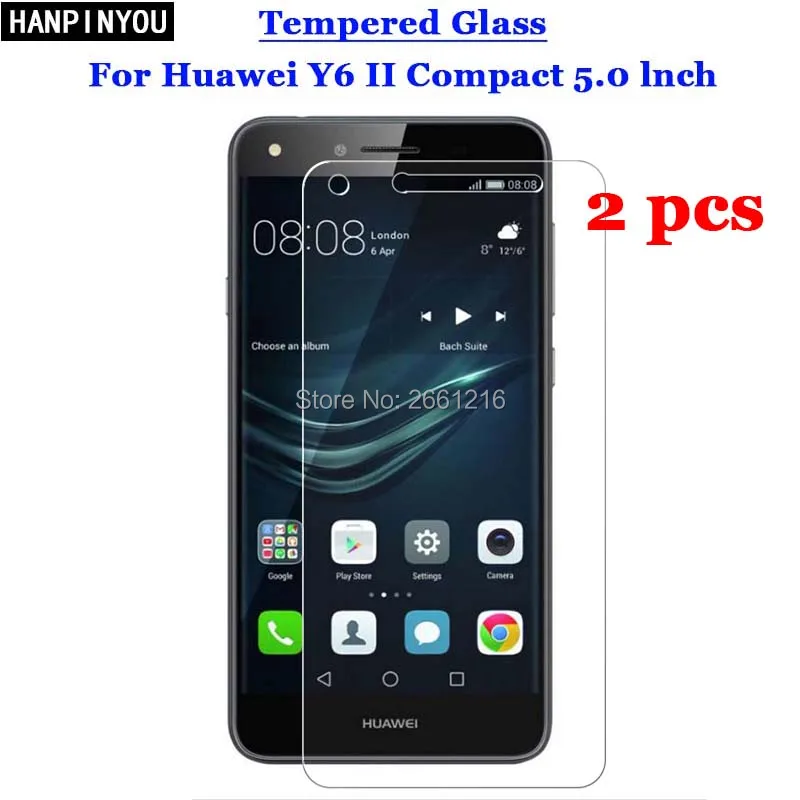 

2 Pcs/Lot For Huawei Y6 II Mini New Tempered Glass 9H 2.5D Premium Screen Protector Film For Huawei Y6 II 2 Y6II Compact 5.0"