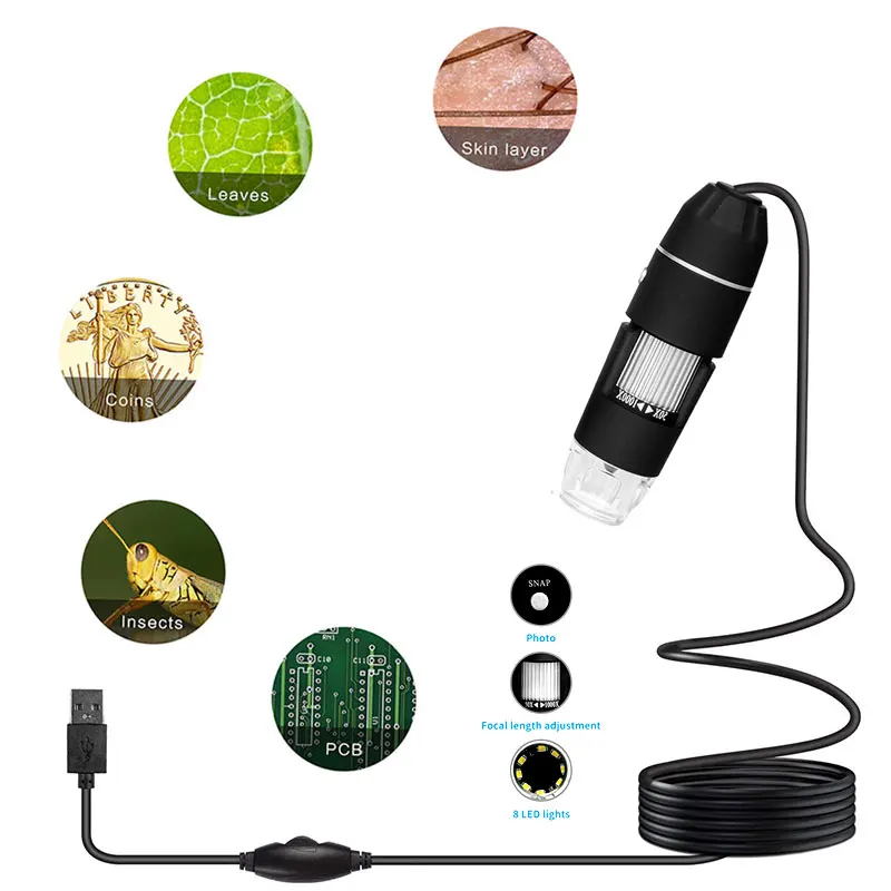 Микроскоп 500X/1000 светодио дный X 8 светодиодный Электронный USB микроскоп камера цифровой микроскоп Professional Лупа эндоскоп камера Microscopio