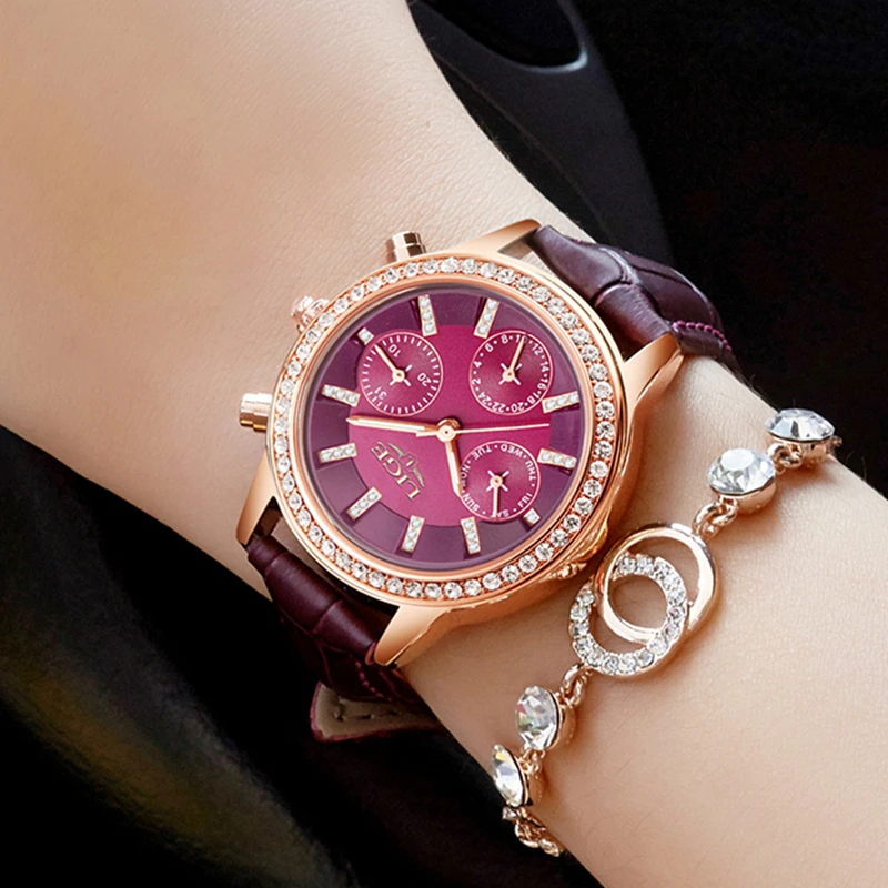 LIGE Для женщин часы девушка Повседневное Кварцевые Женские s relojes mujer 2017 Relogio