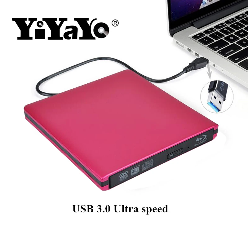 Внешний оптический привод YiYaYo Bluray USB 3 0 Blu Ray BD/ DVD ROM записывающее устройство для