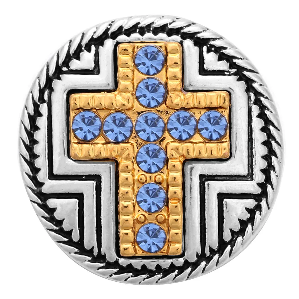 6 шт./лот новые застежки ювелирные изделия 18 мм Смешанные Стразы Крест кнопки